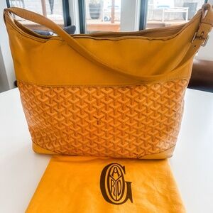 Goyard Yellow Goyardine Coated Canvas and Leather Grenadine Hobo with Dustbag